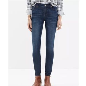 MADEWELL High Riser Skinny Jeans Atlantic Wash 27